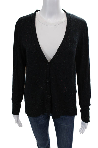 Rag & Bone / Knit Womens V-Neck Buttoned Cardigan Sweater Black Size M