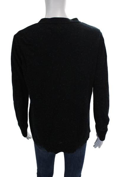 Rag & Bone / Knit Womens V-Neck Buttoned Cardigan Sweater Black Size M