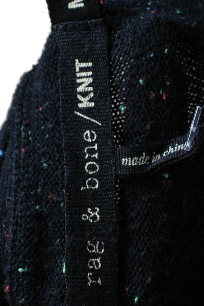 Rag & Bone / Knit Womens V-Neck Buttoned Cardigan Sweater Black Size M