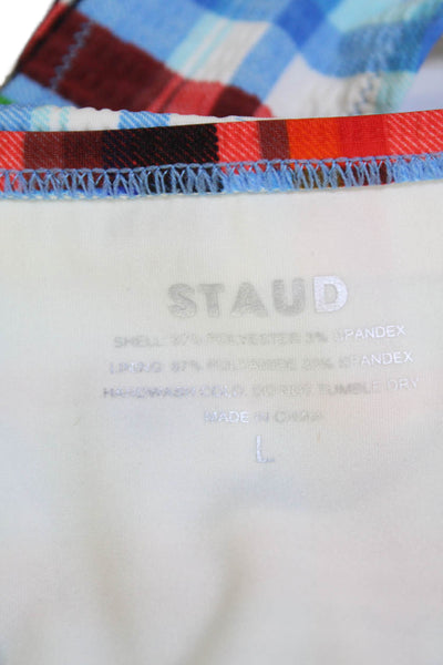 STAUD Womens Sisley String Bottoms - Madras Plaid Size L