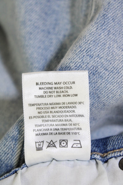 Hidden Womens Cotton Zip Button Lined Straight Leg Distress Jeans Blue Size EUR
