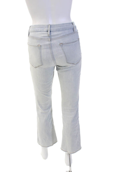 Frame Womens Textured Zip Button Straight Leg Denim Jeans Blue Size EUR 29