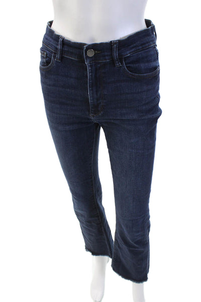 DL1961 Womens Cotton Zip Button Slim Fray Leg Jeans Blue Size EUR 26