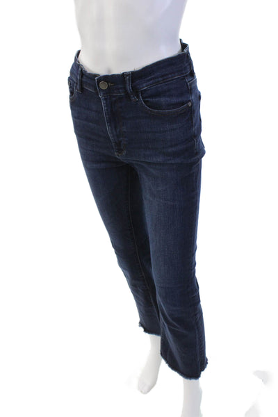 DL1961 Womens Cotton Zip Button Slim Fray Leg Jeans Blue Size EUR 26