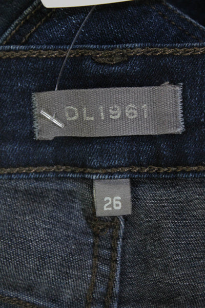 DL1961 Womens Cotton Zip Button Slim Fray Leg Jeans Blue Size EUR 26