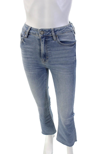 Hidden Womens Cotton Zip Button Straight Leg Denim Jeans Blue Size EUR 24
