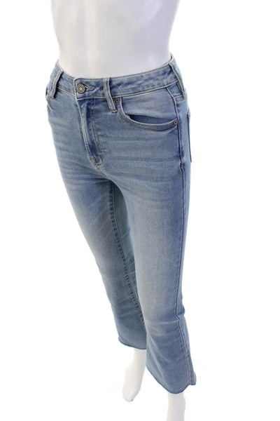 Hidden Womens Cotton Zip Button Straight Leg Denim Jeans Blue Size EUR 24
