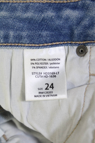 Hidden Womens Cotton Zip Button Straight Leg Denim Jeans Blue Size EUR 24