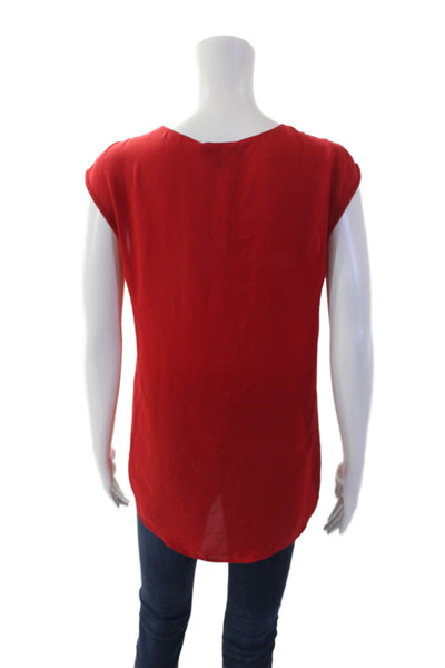 J Crew Women's V-Neck Sleeveless Basic Tank Top Blouse Red Size 0