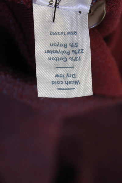 Marine Layer Mens Cotton Mock Neck Pullover Henley Sweatshirt Red Size M