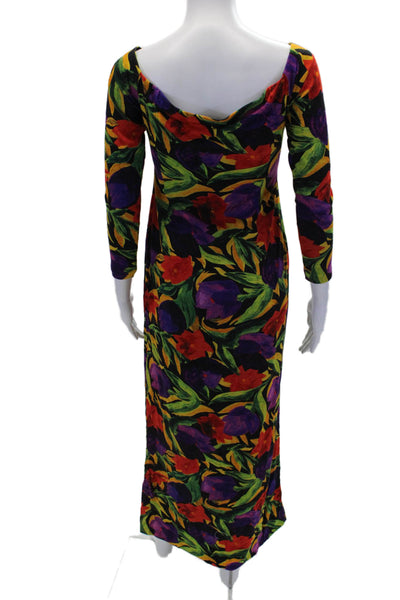 Dur Doux Womens Maxi Floral Diamond Cutout Dress - Multi Size M