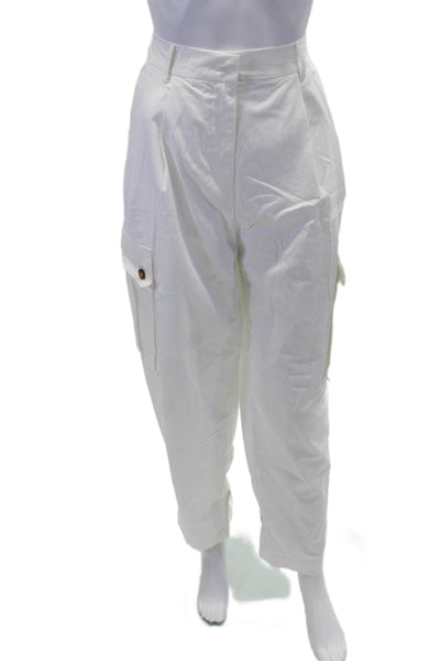 Moon River Womens Cargo Pants - White Size L