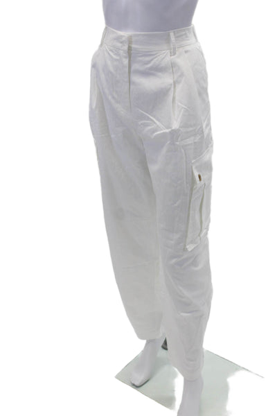 Moon River Womens Cargo Pants - White Size L
