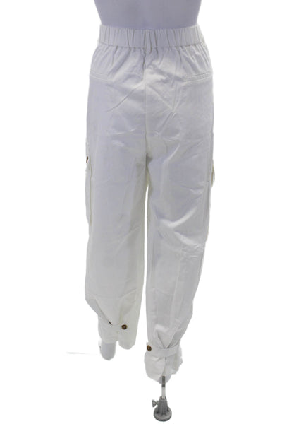 Moon River Womens Cargo Pants - White Size L