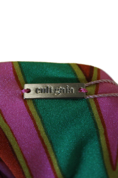 Cult Gaia Womens Estella Bikini Bottoms - Vintage Stripe Print Size XL