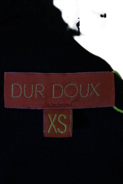 Dur Doux Womens Puckered Knit Long Sleeve Crop Top - Black Size XS