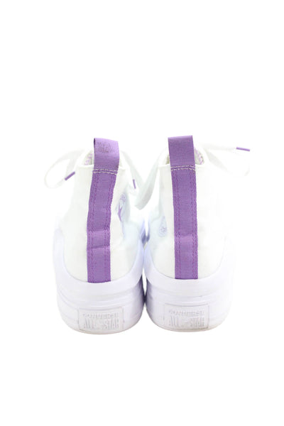 Converse Childrens Girls  High Top Sneakers White Purple Size 6