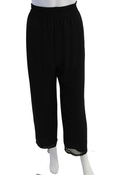 Diane Fres Womens Pull Om High Rise Straight Leg Pants Black Size Small