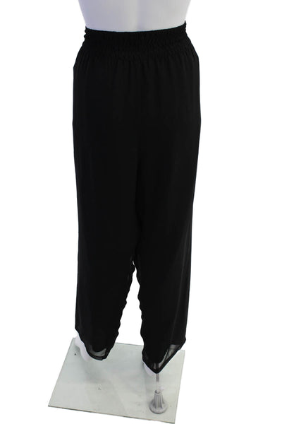 Diane Fres Womens Pull Om High Rise Straight Leg Pants Black Size Small