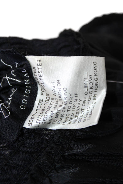 Diane Fres Womens Pull Om High Rise Straight Leg Pants Black Size Small