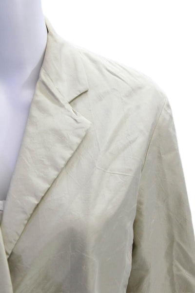 Donna Karan New York Womens Silk Button Closure Light Jacket Beige Size 10