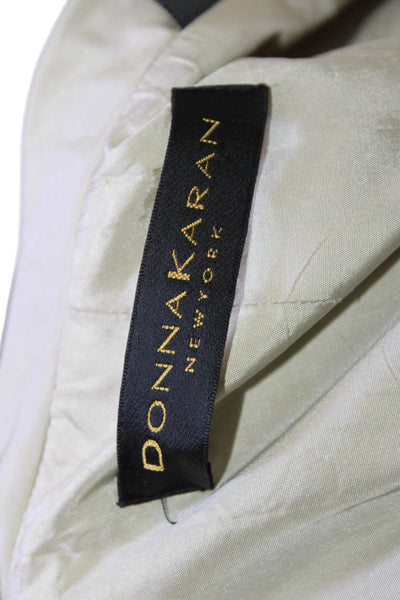 Donna Karan New York Womens Silk Button Closure Light Jacket Beige Size 10