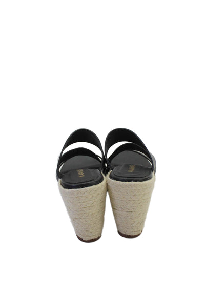 Kaanas Womens Espadrille Open Toe Slip On Wedge Mules Black Size 6
