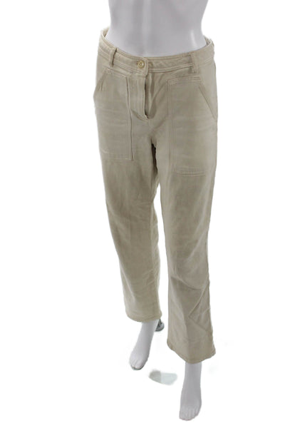 Wilfred Free Womens Cotton Pocketed Mid Rise Wide Leg Jeans Beige Size 0