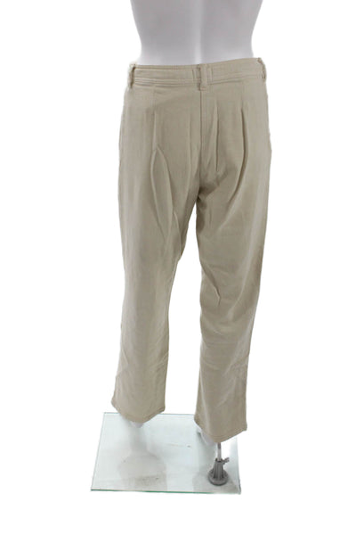 Wilfred Free Womens Cotton Pocketed Mid Rise Wide Leg Jeans Beige Size 0