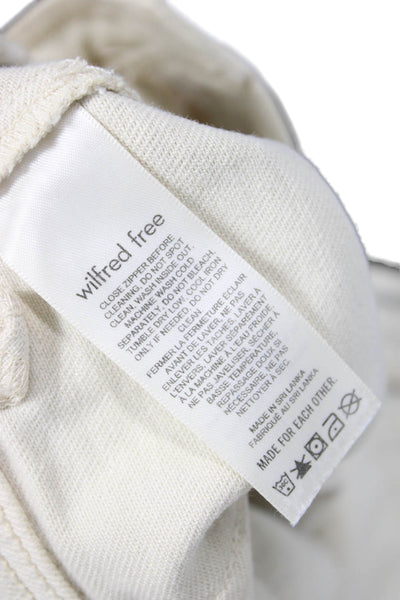 Wilfred Free Womens Cotton Pocketed Mid Rise Wide Leg Jeans Beige Size 0