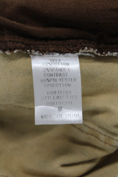 Le Lis Collection Womens Cotton Animal Print Zip Tied Skort Brown Size M