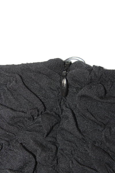 Dur Doux Womens Puckered Knit Midi Length Skirt - Black Size M