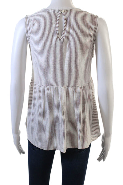 Dolan Womens Cotton Embroidered Print Sleeveless Blouse Top Multicolor Size XS