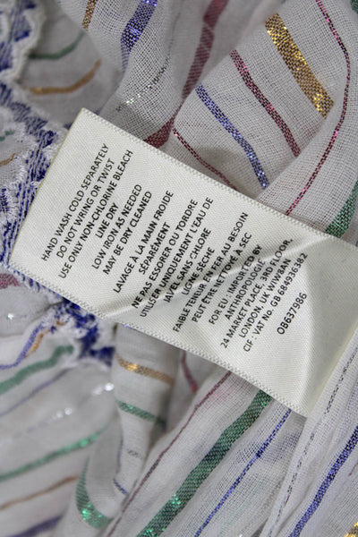 Floreat Womens Embroidered Striped Sleeveless Halter Blouse Multicolor Size 0