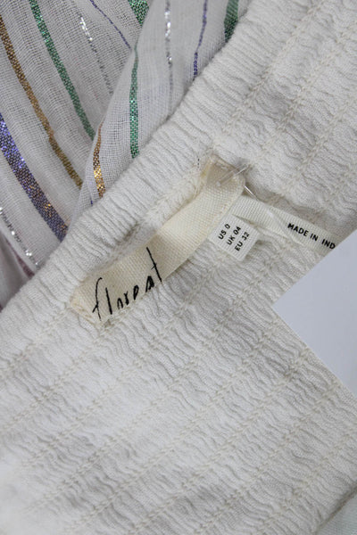 Floreat Womens Embroidered Striped Sleeveless Halter Blouse Multicolor Size 0