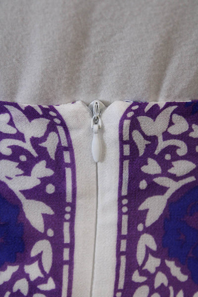 Zara Womens Floral Print Embellished Split Hem Maxi Skirt Purple Size XS