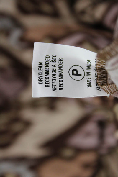 Conditions Apply Womens Cotton Abstract Print Tiered Dress Brown Size 2XS