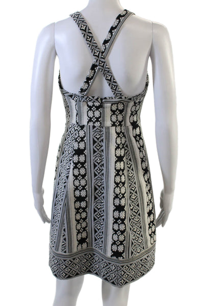 Tracy Reese Womens Cotton Abstract Print Sleeveless Halter Dress Gray Size 2