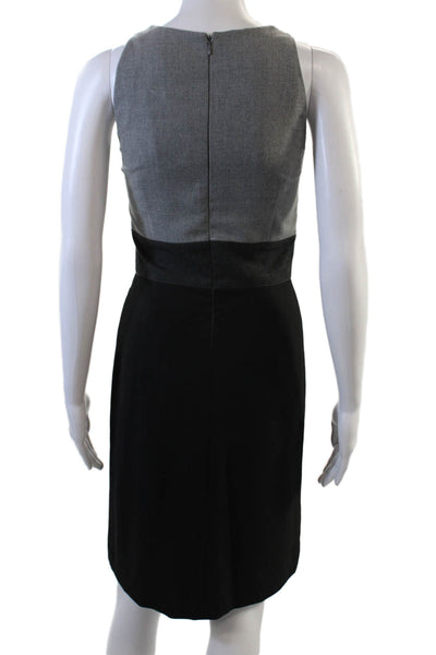 Pink Tartan Womens Wool Round Neck Sleeveless Zip Pencil Dress Gray Size 0