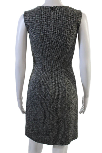 Theory Womens Round Neck Sleeveless Tweed Lined Pencil Dress Gray Size 0