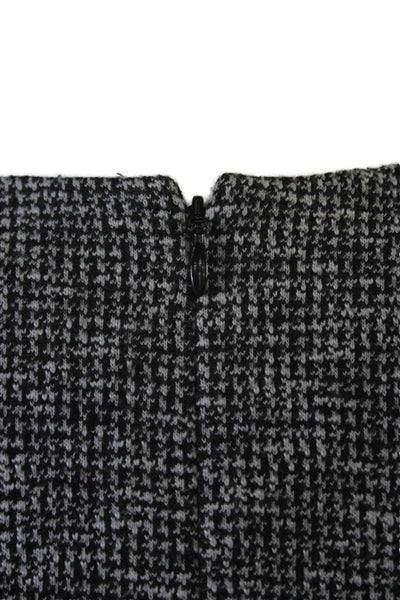 Theory Womens Round Neck Sleeveless Tweed Lined Pencil Dress Gray Size 0