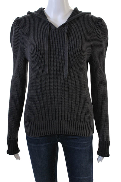 Generation LoveWomens Puffy Sleeves Pullover Hoodie Gray Size Extra Small