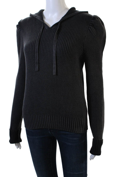 Generation LoveWomens Puffy Sleeves Pullover Hoodie Gray Size Extra Small