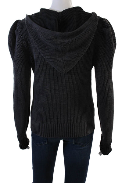 Generation LoveWomens Puffy Sleeves Pullover Hoodie Gray Size Extra Small
