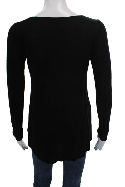 Bailey 44 Womens Cotton Long Sleeve Round Neck Knit Top Black Size S