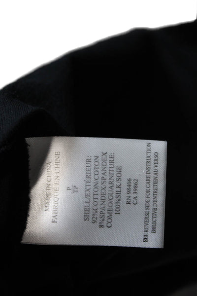 Theory Womens Textured V-neck Long Sleeve Lined Blouse Black Size S