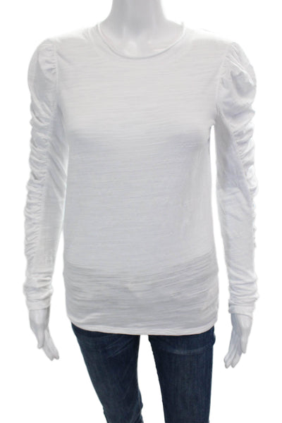 We The Free Womens Cotton Long Sleeve Round Neck Top White Size XS