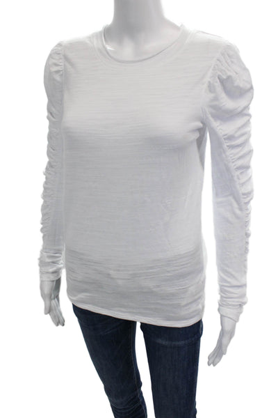 We The Free Womens Cotton Long Sleeve Round Neck Top White Size XS
