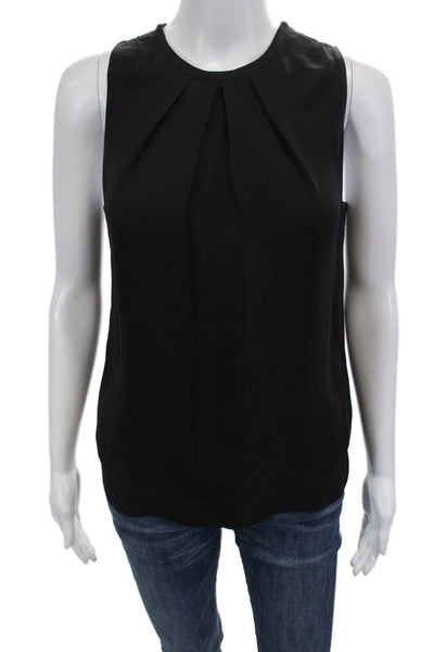 Bimba Y Lola Womens Textured Sleeveless Round Neck Tank Top Black Size XS