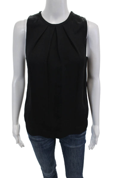 Bimba Y Lola Womens Textured Sleeveless Round Neck Tank Top Black Size XS